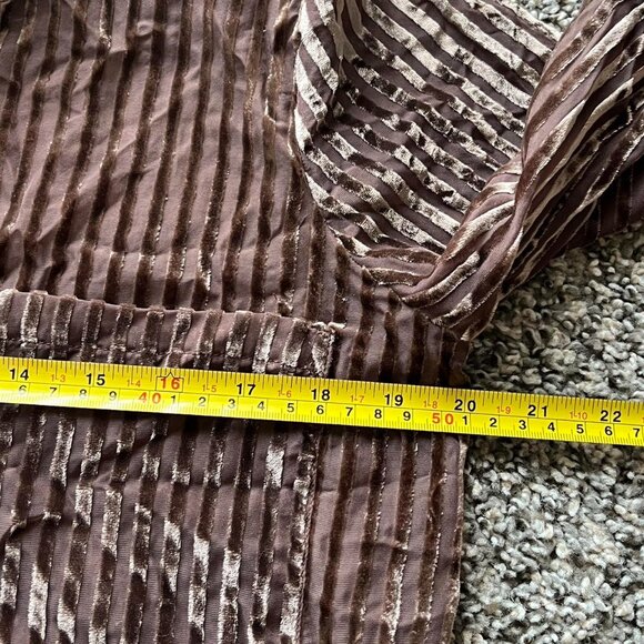 Pilcro Velvet Brown Striped Button Womens M Long Sleeve Shabby Chic Indie Blouse - Picture 6 of 8